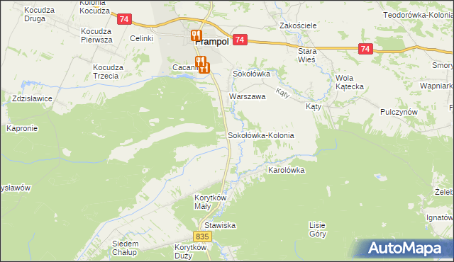 mapa Sokołówka-Kolonia, Sokołówka-Kolonia na mapie Targeo