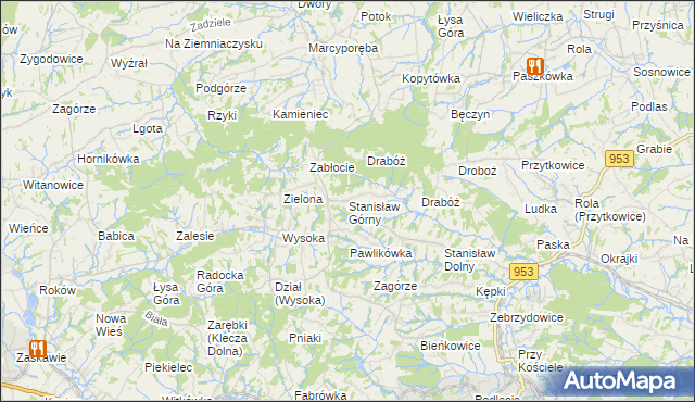 mapa Stanisław Górny, Stanisław Górny na mapie Targeo