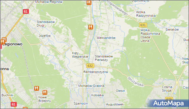 mapa Stanisławów Pierwszy gmina Nieporęt, Stanisławów Pierwszy gmina Nieporęt na mapie Targeo