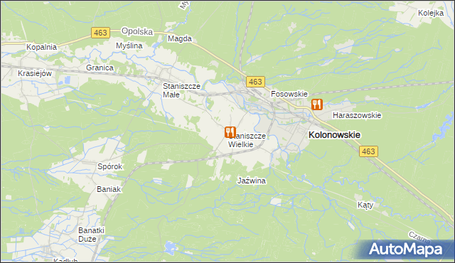 mapa Staniszcze Wielkie, Staniszcze Wielkie na mapie Targeo