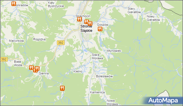 mapa Stara Morawa, Stara Morawa na mapie Targeo