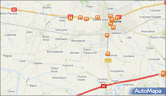 mapa Stare Faszczyce, Stare Faszczyce na mapie Targeo