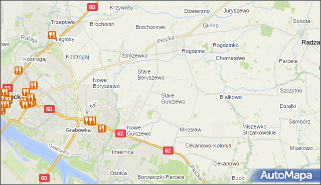mapa Stare Gulczewo, Stare Gulczewo na mapie Targeo