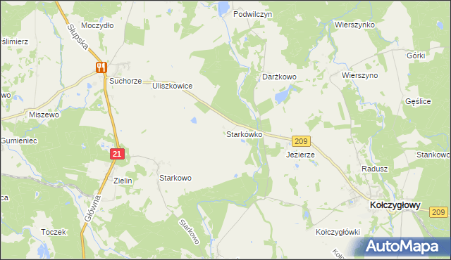 mapa Starkówko, Starkówko na mapie Targeo