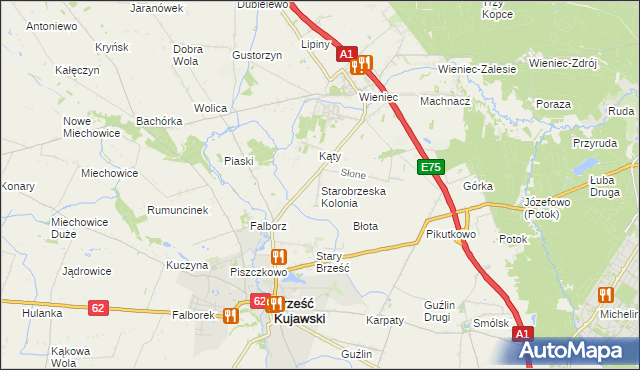 mapa Starobrzeska Kolonia, Starobrzeska Kolonia na mapie Targeo