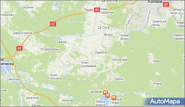 mapa Stary Dziebałtów, Stary Dziebałtów na mapie Targeo