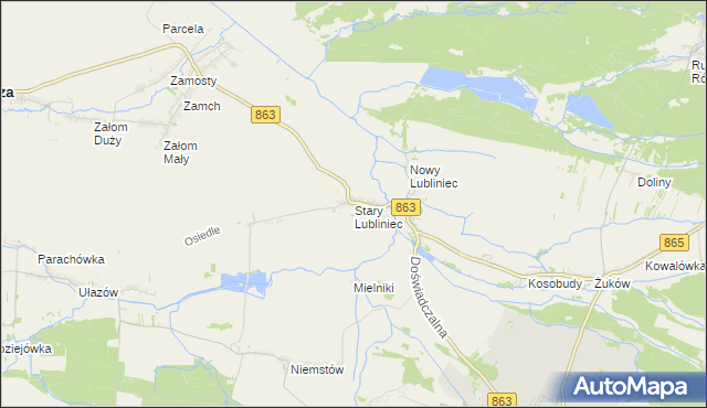 mapa Stary Lubliniec, Stary Lubliniec na mapie Targeo