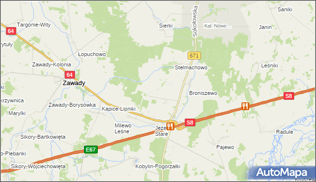 mapa Stelmachowo-Kolonia, Stelmachowo-Kolonia na mapie Targeo