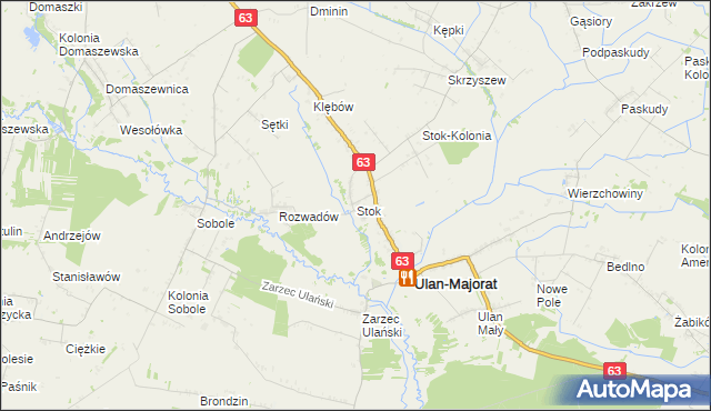 mapa Stok gmina Ulan-Majorat, Stok gmina Ulan-Majorat na mapie Targeo