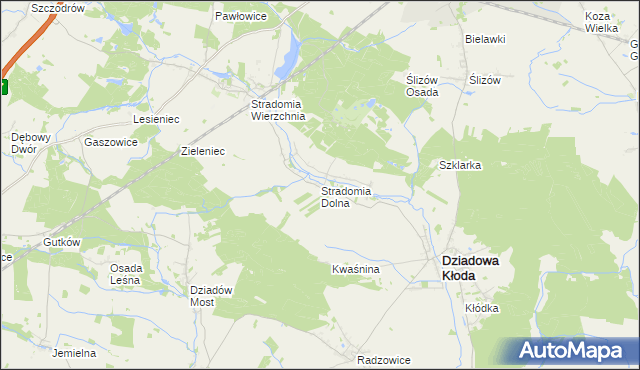 mapa Stradomia Dolna, Stradomia Dolna na mapie Targeo