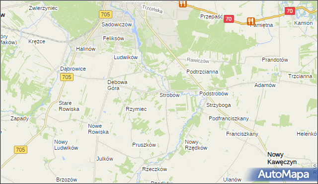 mapa Strobów, Strobów na mapie Targeo