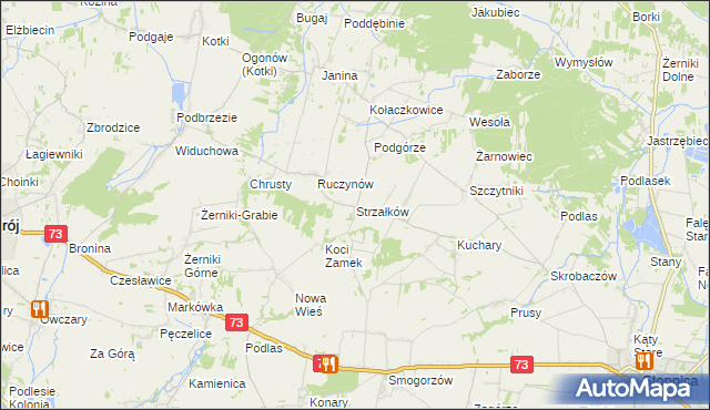 mapa Strzałków gmina Stopnica, Strzałków gmina Stopnica na mapie Targeo
