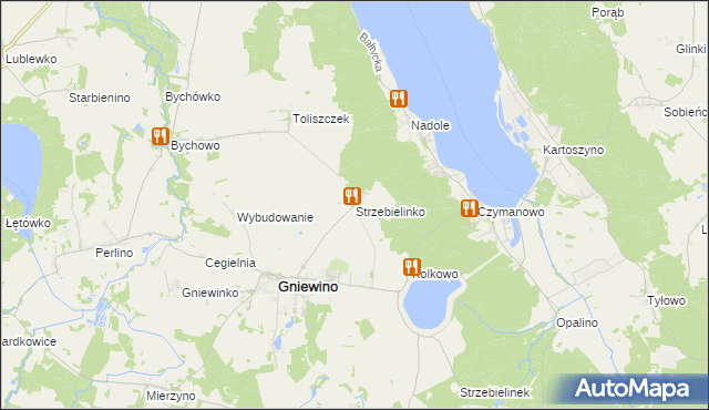 mapa Strzebielinko, Strzebielinko na mapie Targeo