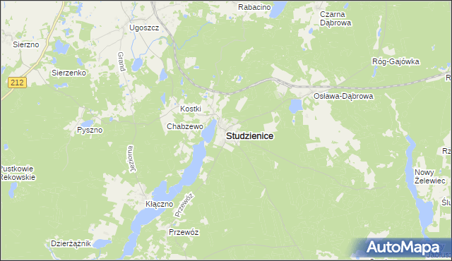 mapa Studzienice powiat bytowski, Studzienice powiat bytowski na mapie Targeo