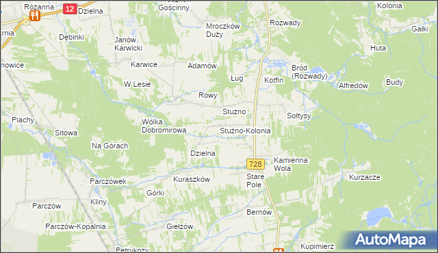 mapa Stużno-Kolonia, Stużno-Kolonia na mapie Targeo