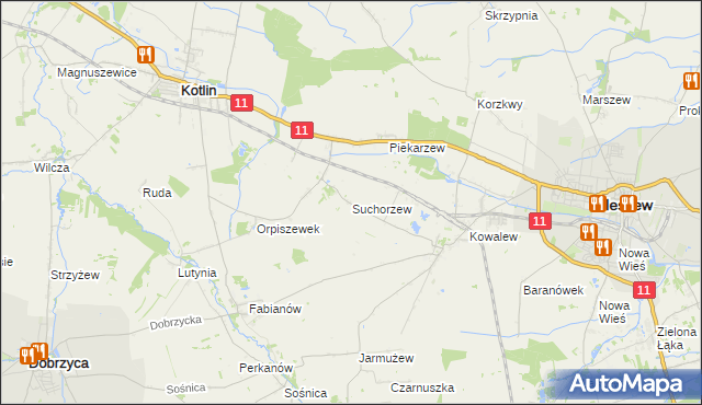 mapa Suchorzew, Suchorzew na mapie Targeo