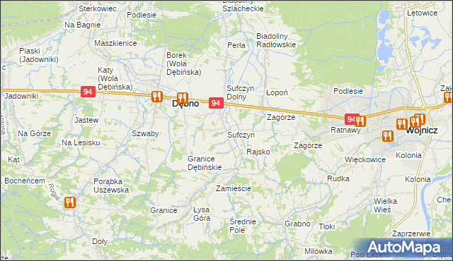 mapa Sufczyn gmina Dębno, Sufczyn gmina Dębno na mapie Targeo