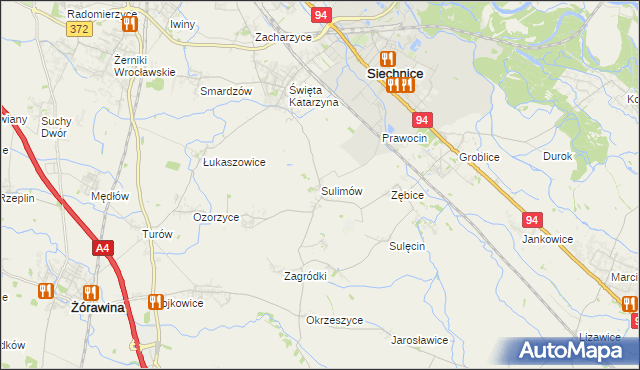 mapa Sulimów gmina Siechnice, Sulimów gmina Siechnice na mapie Targeo