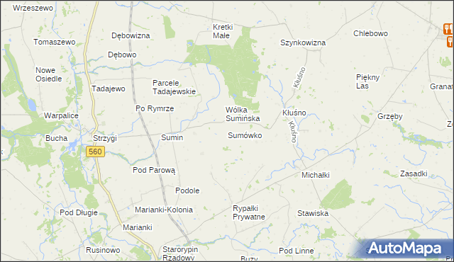 mapa Sumówko gmina Osiek, Sumówko gmina Osiek na mapie Targeo