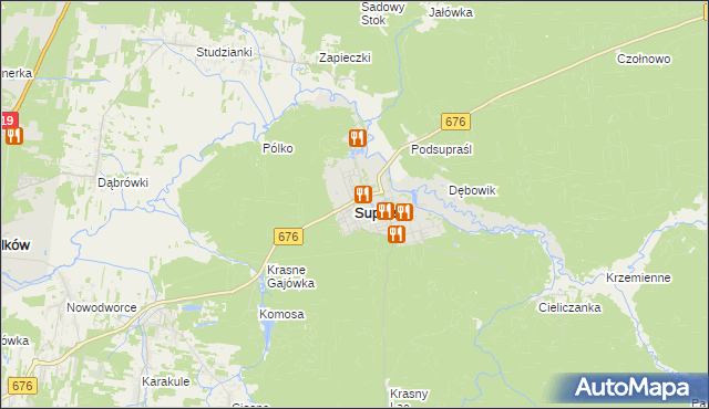 mapa Supraśl, Supraśl na mapie Targeo