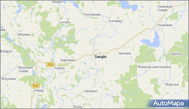 mapa Świątki powiat olsztyński, Świątki powiat olsztyński na mapie Targeo