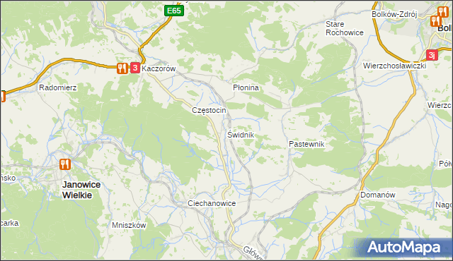 mapa Świdnik gmina Marciszów, Świdnik gmina Marciszów na mapie Targeo