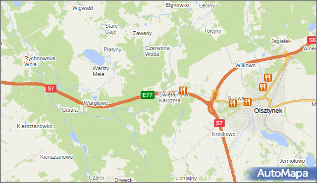 mapa Świętajńska Karczma, Świętajńska Karczma na mapie Targeo