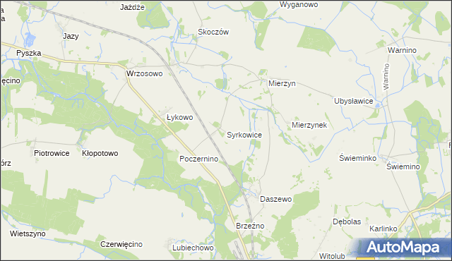 mapa Syrkowice, Syrkowice na mapie Targeo