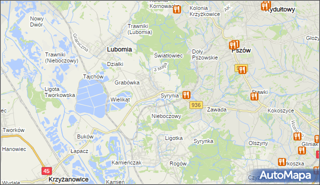 mapa Syrynia, Syrynia na mapie Targeo