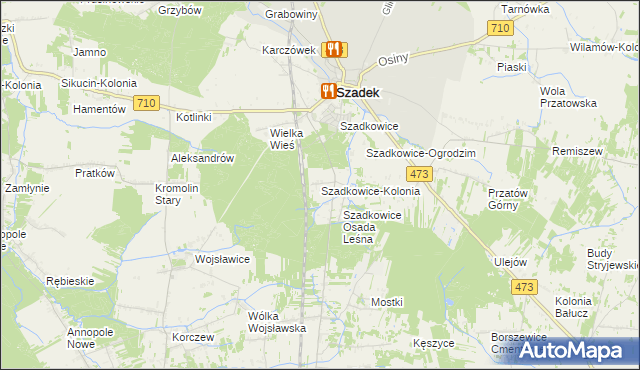 mapa Szadkowice-Kolonia, Szadkowice-Kolonia na mapie Targeo