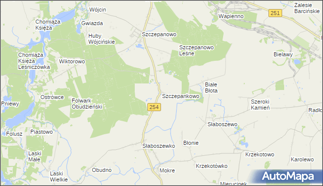 mapa Szczepankowo gmina Dąbrowa, Szczepankowo gmina Dąbrowa na mapie Targeo
