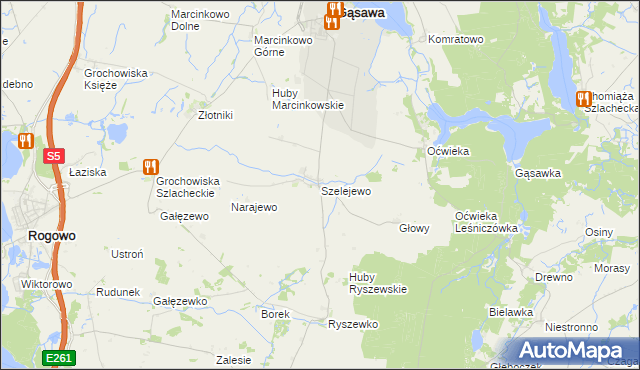 mapa Szelejewo gmina Gąsawa, Szelejewo gmina Gąsawa na mapie Targeo