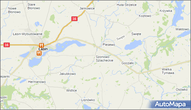 mapa Szonowo Szlacheckie, Szonowo Szlacheckie na mapie Targeo