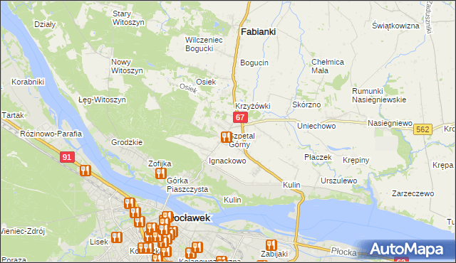 mapa Szpetal Górny, Szpetal Górny na mapie Targeo