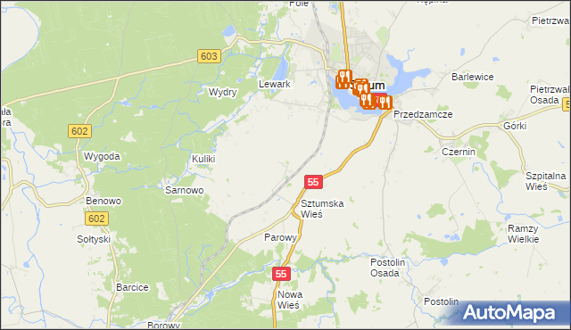 mapa Sztumska Wieś Osada, Sztumska Wieś Osada na mapie Targeo