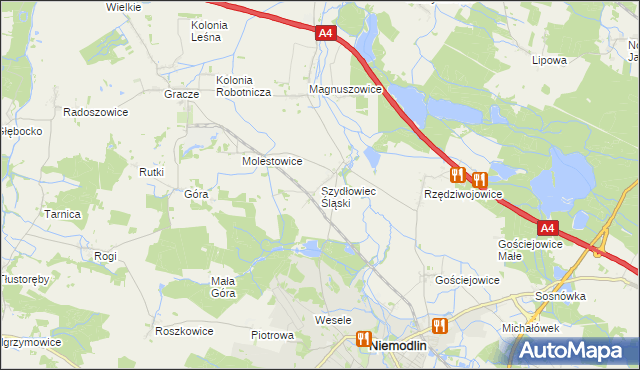 mapa Szydłowiec Śląski, Szydłowiec Śląski na mapie Targeo