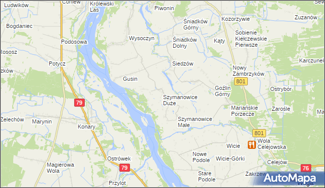 mapa Szymanowice Duże, Szymanowice Duże na mapie Targeo