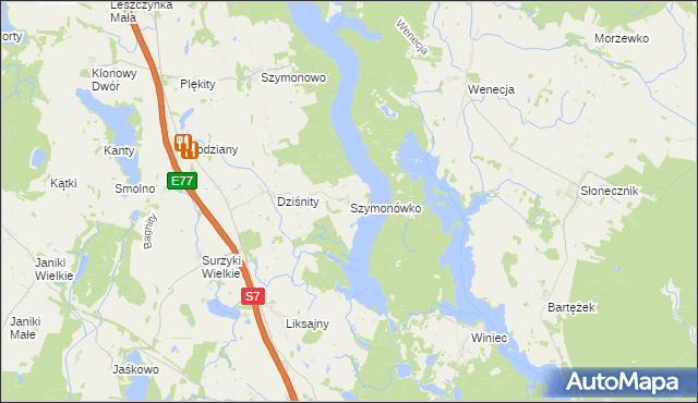 mapa Szymonówko, Szymonówko na mapie Targeo