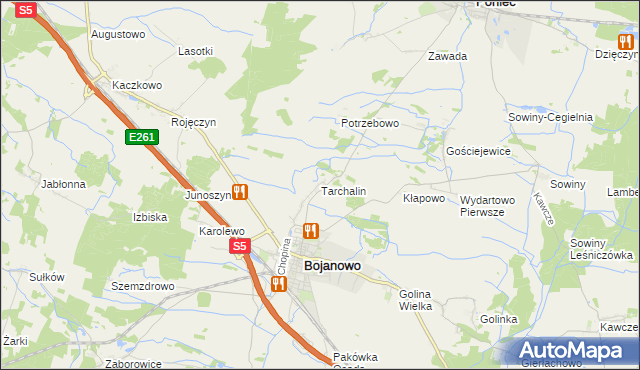 mapa Tarchalin, Tarchalin na mapie Targeo