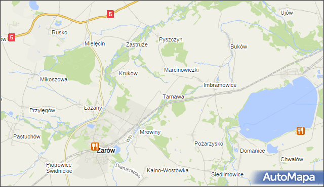mapa Tarnawa gmina Żarów, Tarnawa gmina Żarów na mapie Targeo