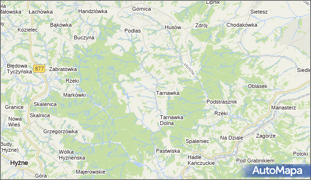 mapa Tarnawka gmina Markowa, Tarnawka gmina Markowa na mapie Targeo