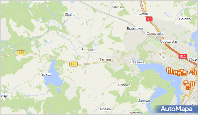 mapa Tarnina, Tarnina na mapie Targeo