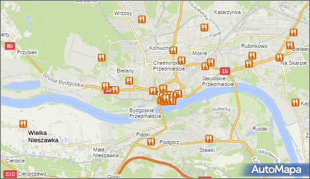mapa Torunia, Toruń na mapie Targeo