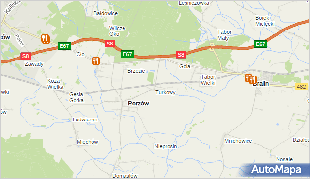 mapa Turkowy, Turkowy na mapie Targeo