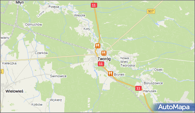 mapa Tworóg, Tworóg na mapie Targeo