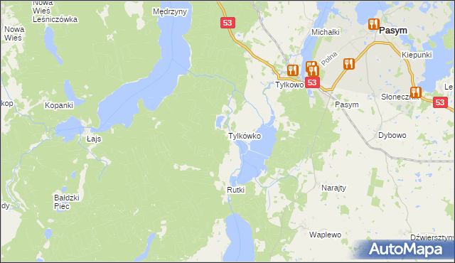 mapa Tylkówko, Tylkówko na mapie Targeo