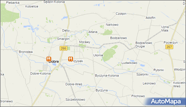 mapa Ułomie, Ułomie na mapie Targeo