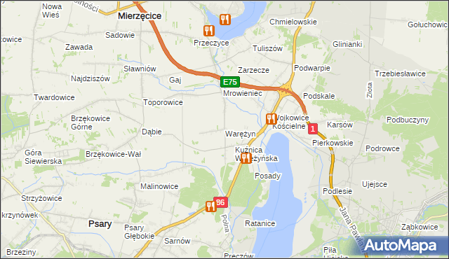 mapa Warężyn, Warężyn na mapie Targeo