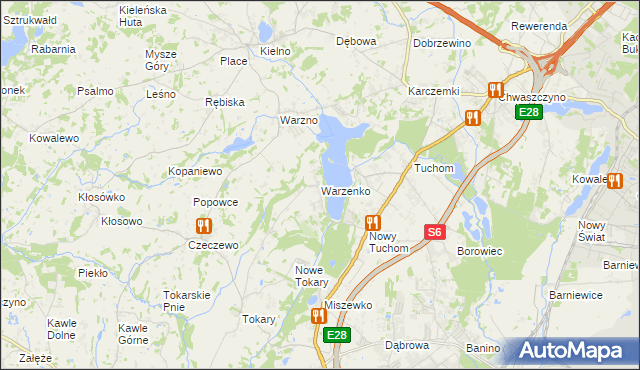 mapa Warzenko, Warzenko na mapie Targeo