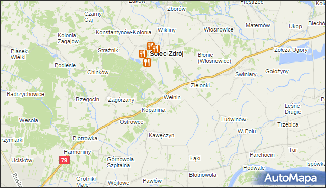 mapa Wełnin, Wełnin na mapie Targeo